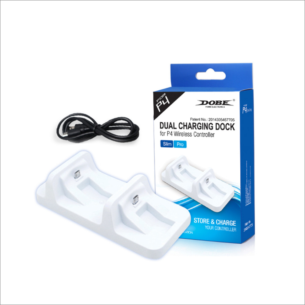 Зарядная станция PS4 Dual Charging Dock for Controllers White TP4-002W DOBE